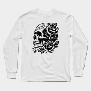 skull roses tattoo Long Sleeve T-Shirt